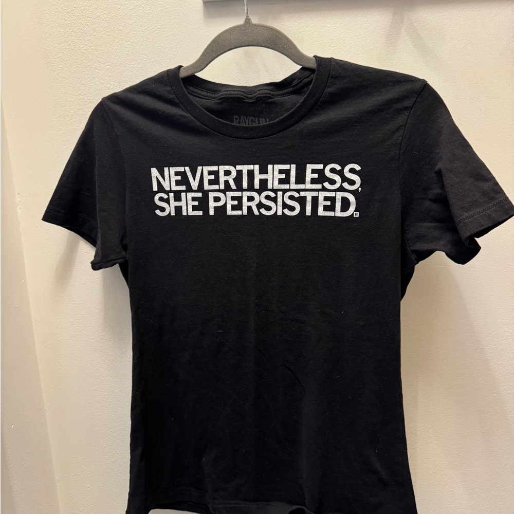 “Nevertheless She Persisted” Black Fitted Short Sleeve Tee